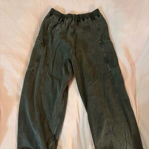 Free People Barrel Olive Pants/Denim